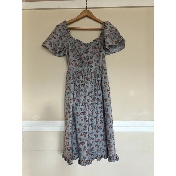 ANTHROPOLOGIE Gal Meets Glam  Marianna Floral Midi Dress Size 2 MISSING SASH - Picture 2 of 7